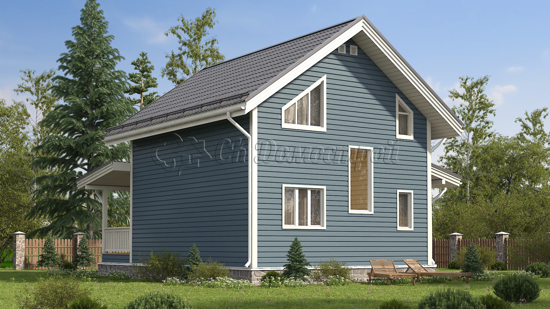 Дом «Федотов» 7х8 м