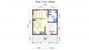 Дом «Глебов» 6х8 м