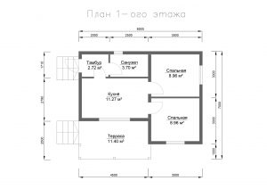 Дом «Соловьев» 6х8 м