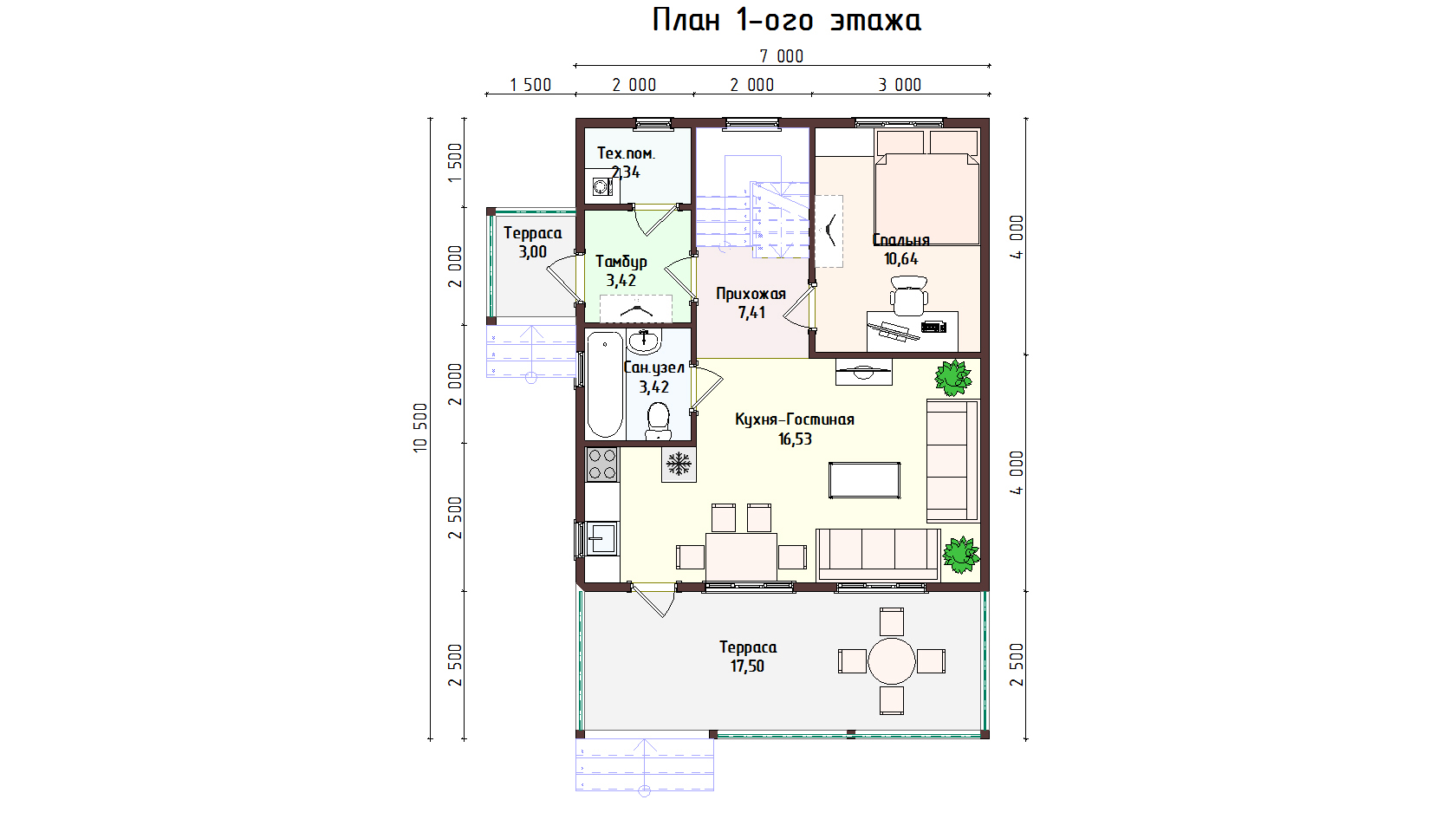 Дом «Федотов» 7х8 м