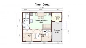 Дом «Миронов» 6х8 м