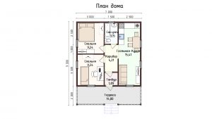 Дом «Тихонов» 7х9 м