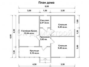 Дом «Тимуров» 6х8 м