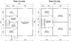 Дом «Евдокимов» 7х7 м
