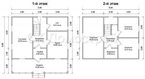Дом «Кузьмин» 6х8 м