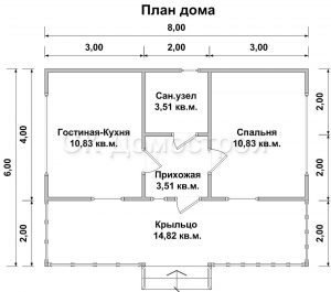 Дом «Трофимов» 6х8 м
