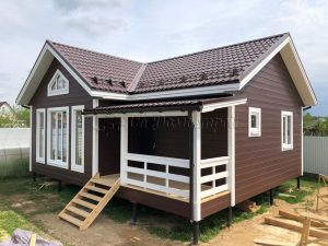 Каркасный дом 7,5х9 деревня Верховье