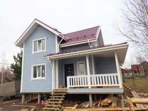 Каркасный дом 7,5х9 деревня Веселёво