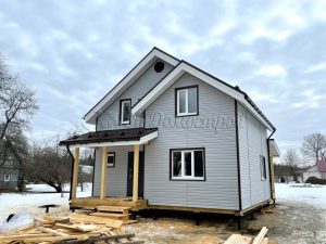 Каркасный дом 7,5х8,5 деревня Лопухинка