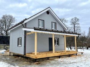 Каркасный дом 7,5х8,5 деревня Лопухинка