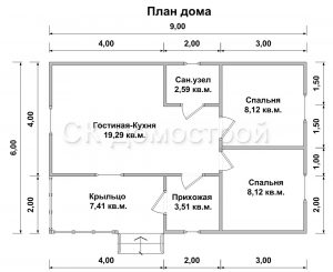 Дом «Максимов» 6х9 м