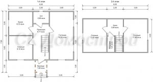 Дом «Сергеев» 6х8 м