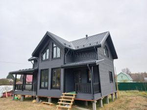 Каркасный дом 7,5х12 деревня Ревякино