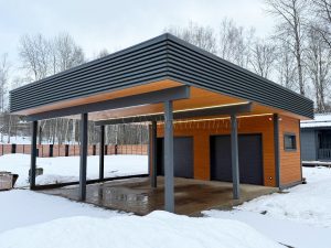 Навес с гаражом 7х9 деревня Светлое