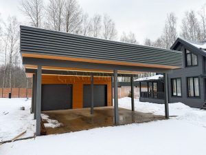 Навес с гаражом 7х9 деревня Светлое