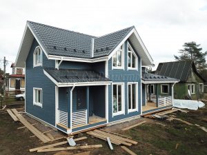 Каркасный дом 8х13 массив Колково