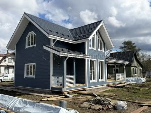 Каркасный дом 8х13 массив Колково