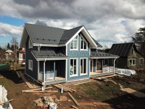 Каркасный дом 8х13 массив Колково